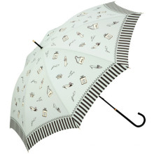 Manueller offener Rand Dame Straight Umbrella (BD-37)